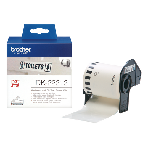 Brother Label Roll DK22212 62mm x 1524m Black on White