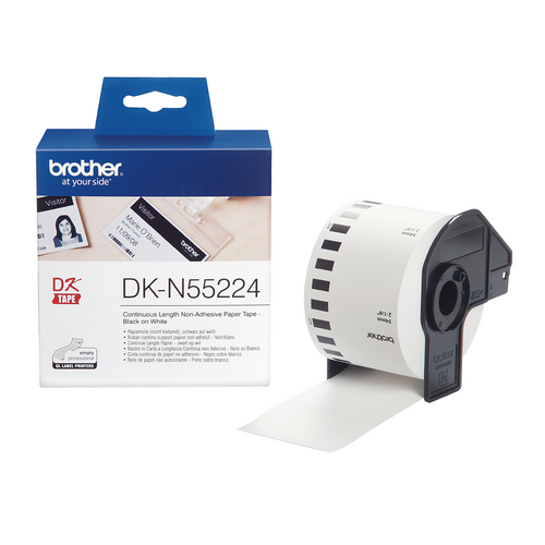 Brother Non Adhesive Label Roll DKN55224 54mm x 305m Black on White