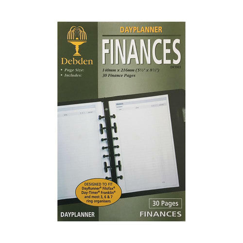 Collins Debden DK1003 Dayplanner Desk Size Finances Refill