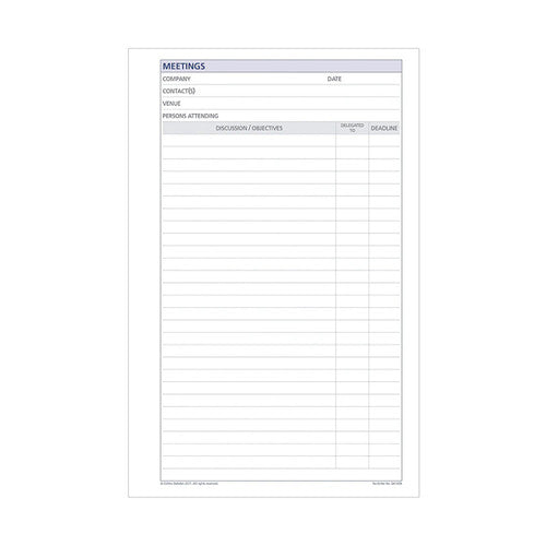 Collins Debden DK1009 Dayplanner Desk Size Meetings Refill