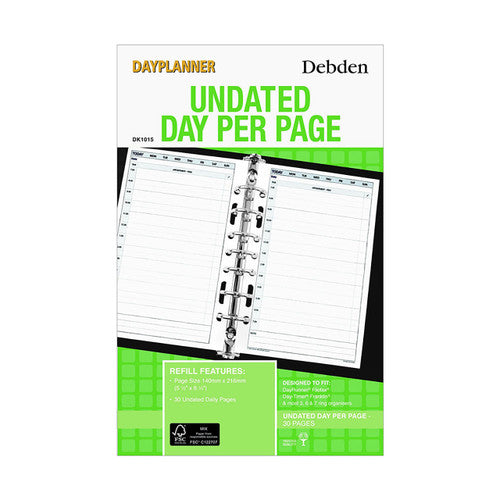 Collins Debden DK1015 Dayplanner Desk Size Daily Non-Dated Refill