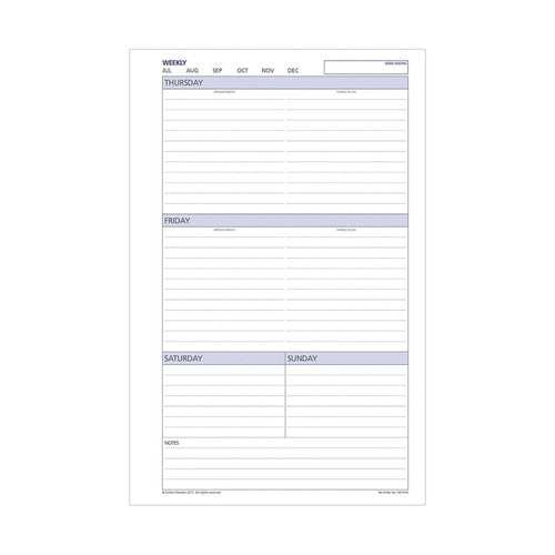 Collins Debden DK1016 Dayplanner Desk Size Weekly Non-Dated Refill