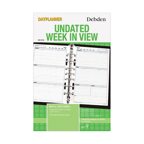 Collins Debden DK1016 Dayplanner Desk Size Weekly Non-Dated Refill