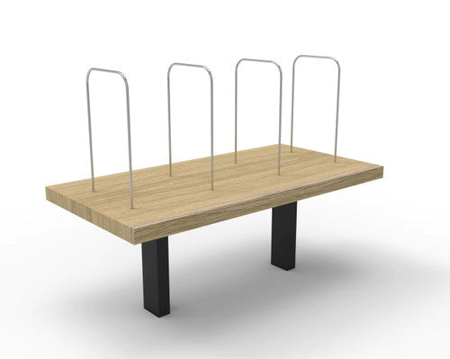 Rapidline Rapid Infinity Desk Mounted Shelf Bolt Through Fixing Natural Oak / Black Satin