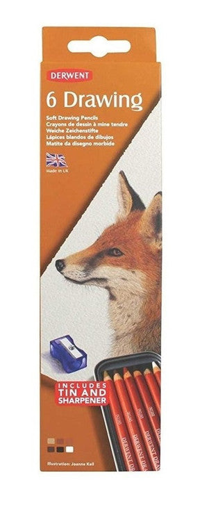 Derwent Drawing Pencil Assorted Tin of 6 Box of 6