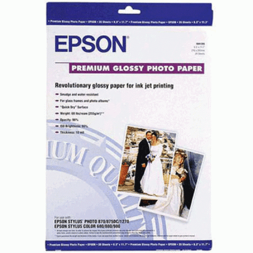 Epson S041289 Premium Glossy Photo Paper A3+ 255gsm Pack 20 Sheets
