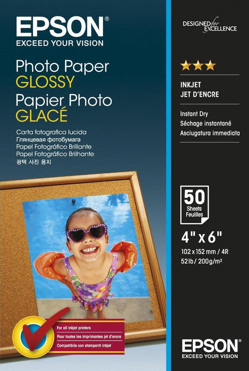 Epson S042547 Glossy Photo Paper 6x4in Pack 50 Sheets