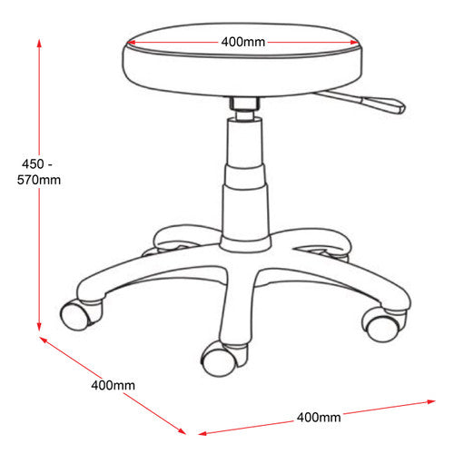 Rapidline Data Stool 450-570mm Height Black PU