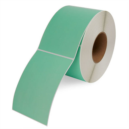 Bala Direct Thermal Labels Permanent Adhesive Perforated 100 x 100mm Green Roll of 1000