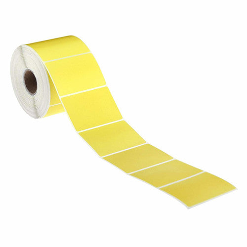 Bala Direct Thermal Labels Permanent Adhesive Perforated 100 x 100mm Yellow Roll of 1000