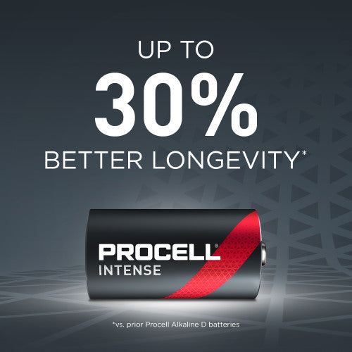 Procell Intense Power Alkaline D 1.5V Battery Pack of 12