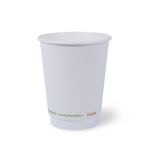 The Note Group Detpak I Am Eco 12oz Smooth Double Wall Hot Cup White Carton of 500