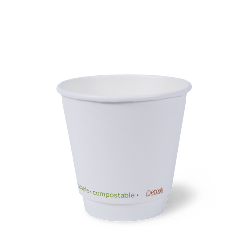 The Note Group Detpak I Am Eco 8oz Squat Smooth Double Wall Hot Cup White Carton of 500