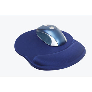 Dac MP123 Super Gel mouse pad in blue with a contoured wave-shaped wrist rest and a blue and silver mouse on the pad