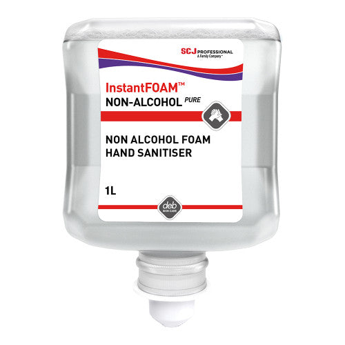 Deb InstantFOAM Non-Alcohol Pure Foam Hand Sanitiser 1L Pack of 6 - image 1