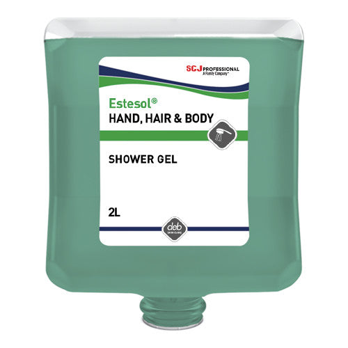 Deb Estesol 2L universal shower gel bottle with Rainforest fragrance for industrial and commercial use