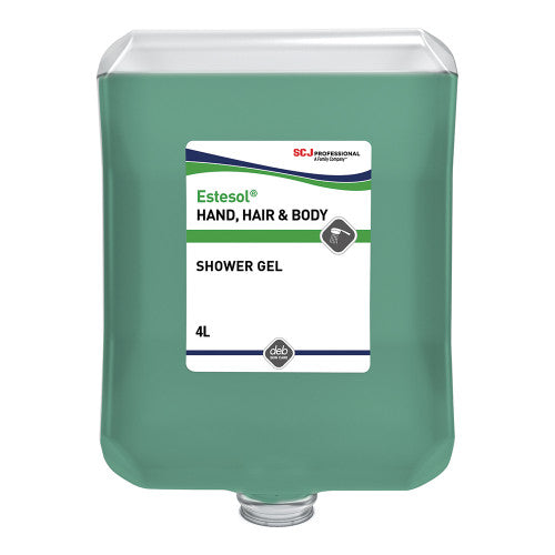 Deb Stoko Estesol 4L universal shower gel bottle with Rainforest fragrance for industrial workplace use