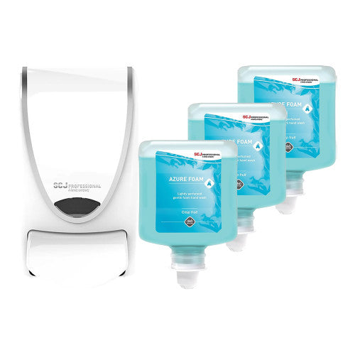 Deb Refresh Azure Foam Hand Wash 1L Proline Starter Pack with Proline Curve dispenser and three cartridges