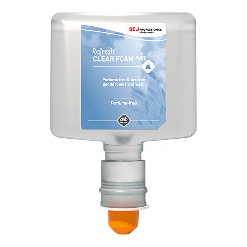 Deb Stoko Refresh Clear Foam Hand Wash 1.2L touch-free refill cartridges, pack of 3
