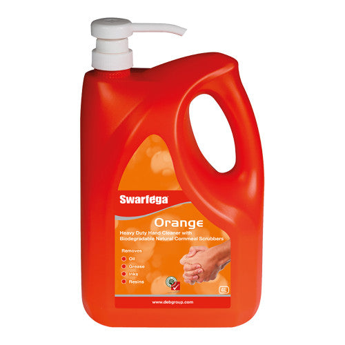 Deb Swarfega Orange Heavy Duty Hand Cleaner 4L pump dispenser - pack of 4 units