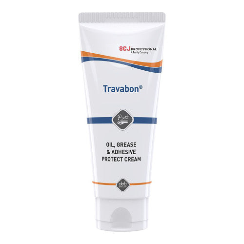 Deb Stoko Travabon Oil, Grease and Adhesive Protect Cream 100ml tube, pack of 12, for industrial skin protection