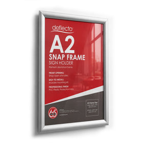 Deflecto A2 silver aluminium snap frame, front view
