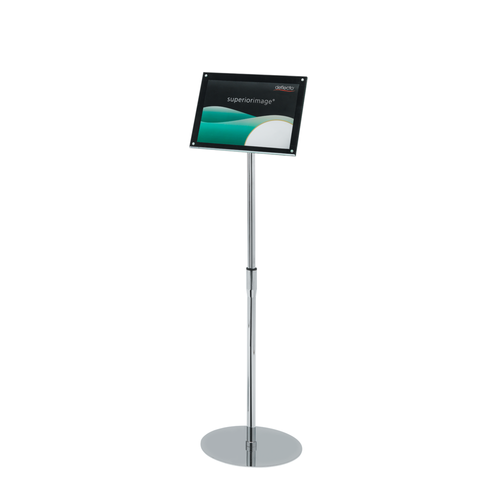 Deflecto black magnetic A4 foyer sign stand, front view