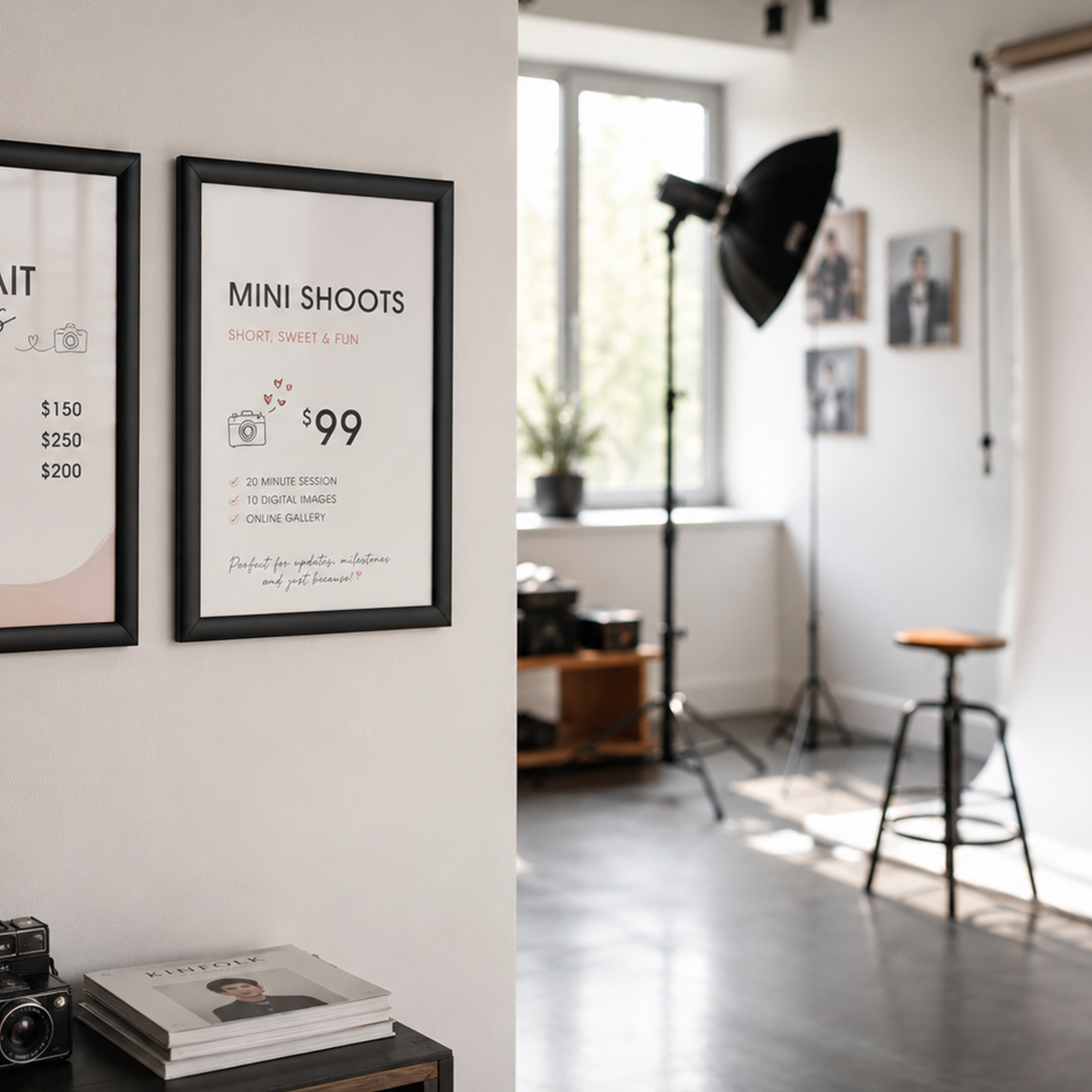 Deflecto Black Aluminium Snap Frame A4 25mm lifestyle display