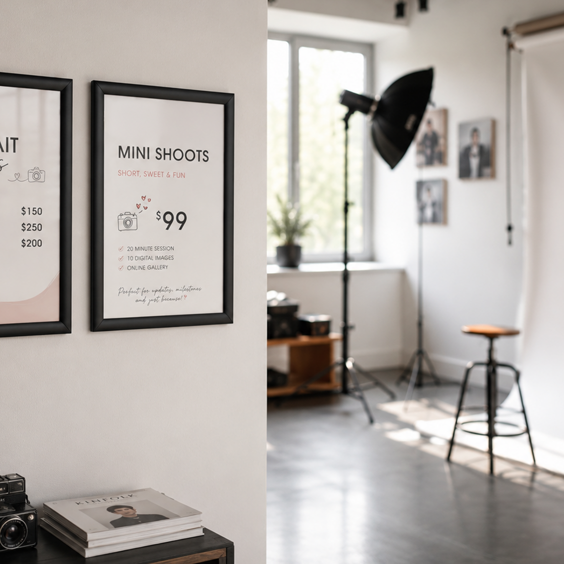 Deflecto Black Aluminium Snap Frame A4 25mm lifestyle display