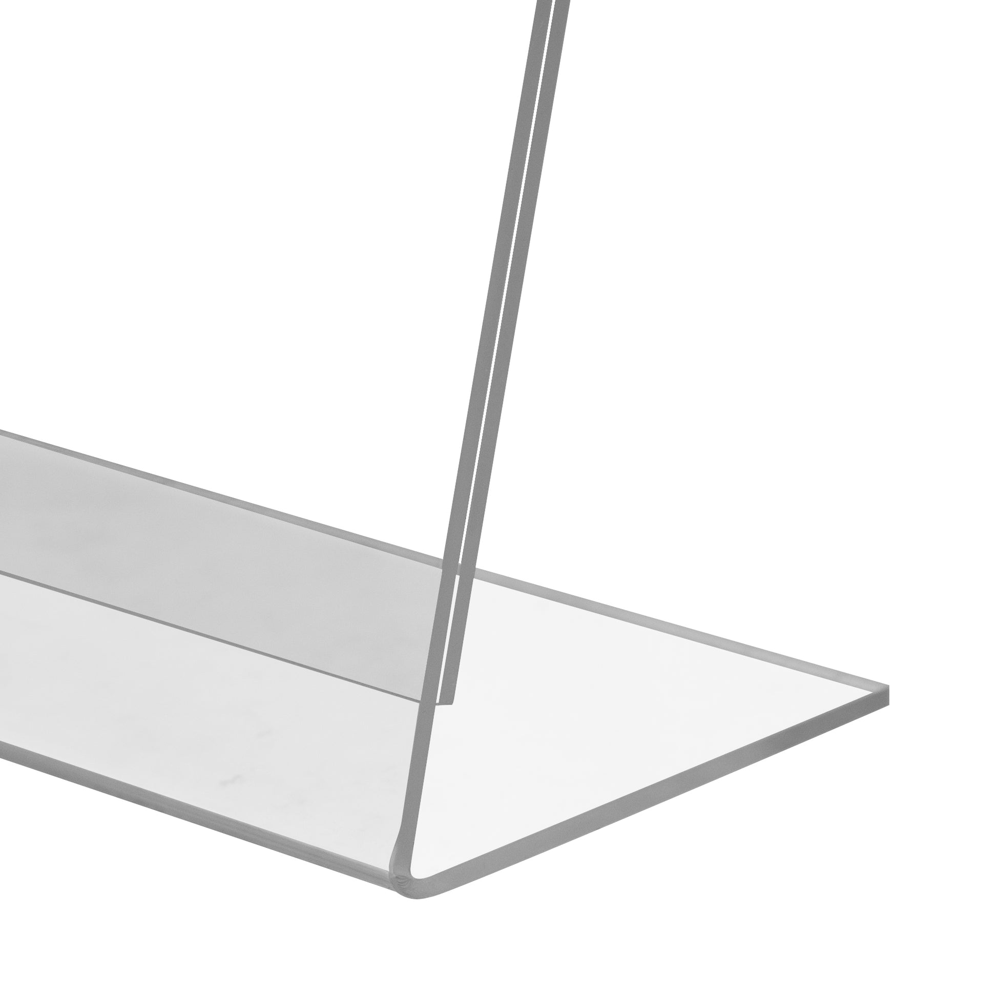 Close up of the Deflecto Blueprint slanted sign holder