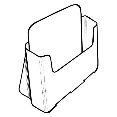 Deflecto A5 landscape brochure holder, angled side view