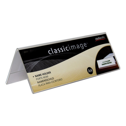 Deflecto Desk Tent Style Sign Holder A4 Landscape - image 1