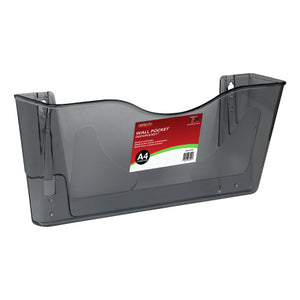 Deflecto DocuPocket smoke landscape wall-mount document pocket, front view