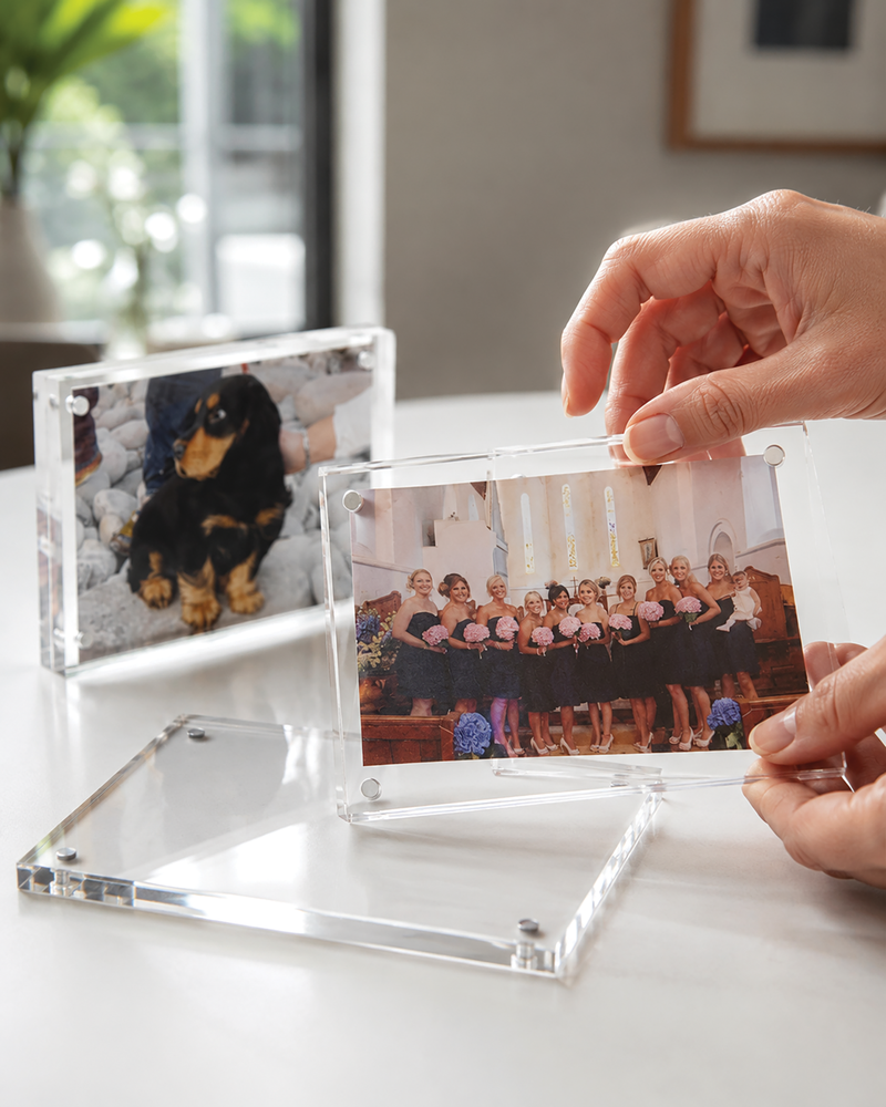 Deflecto Magnetic Acrylic Display Block A6 15mm styled display