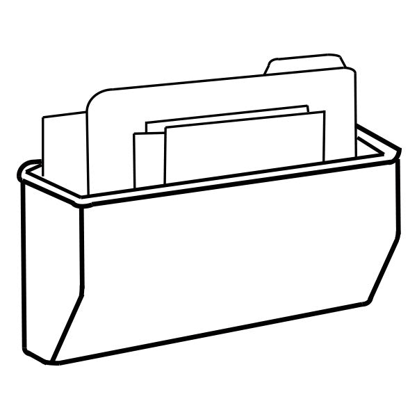 Deflecto Magnetic Wall Pocket Smoke 50102, angled view on a plain background