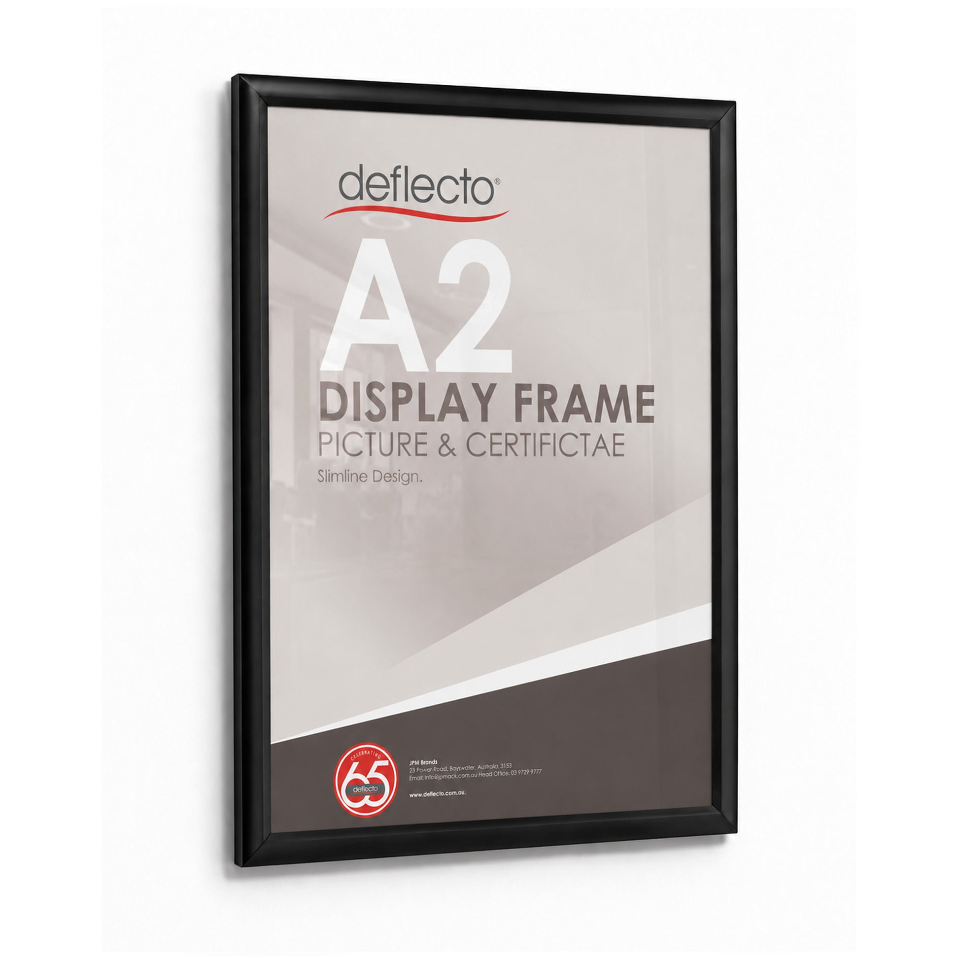Deflecto Picture and Certificate Frame Black A2 front view