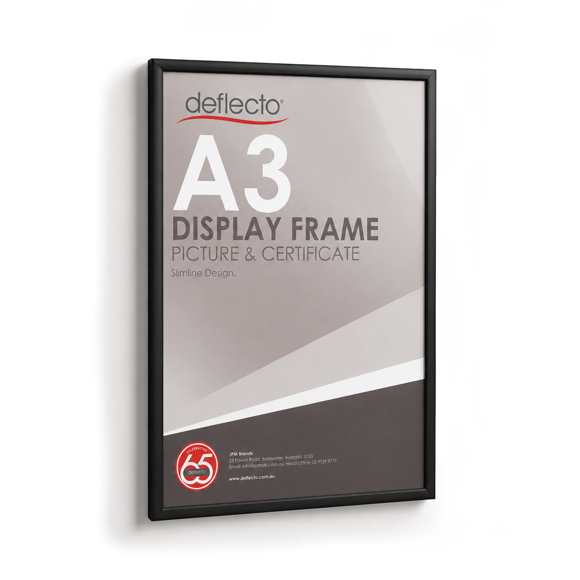 Deflecto Picture and Certificate Frame Black A3 front view