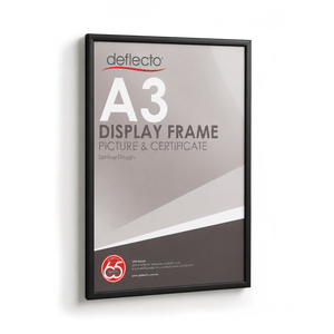 Deflecto Picture and Certificate Frame Black A3 front view