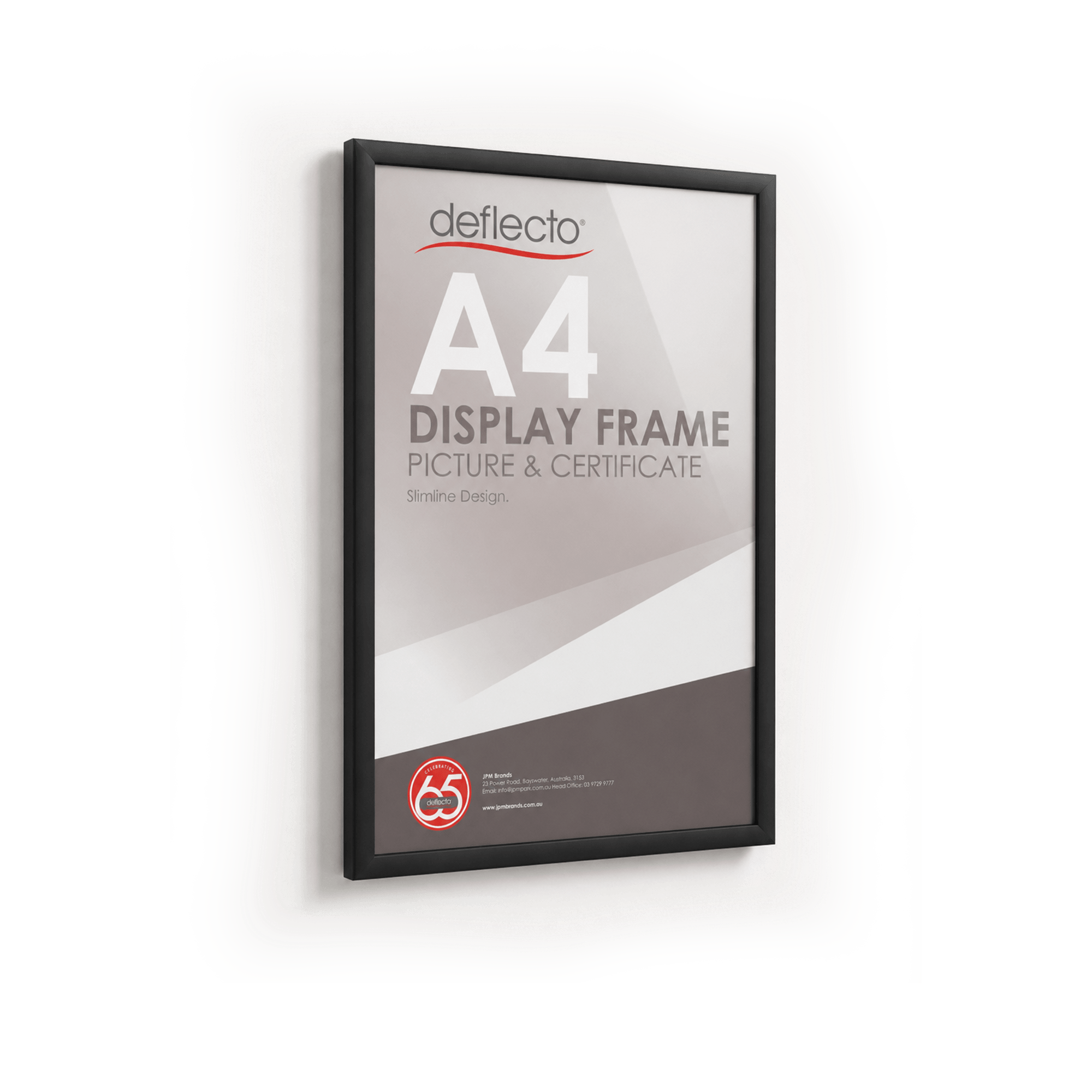 Deflecto Picture and Certificate Frame Black A4 front view