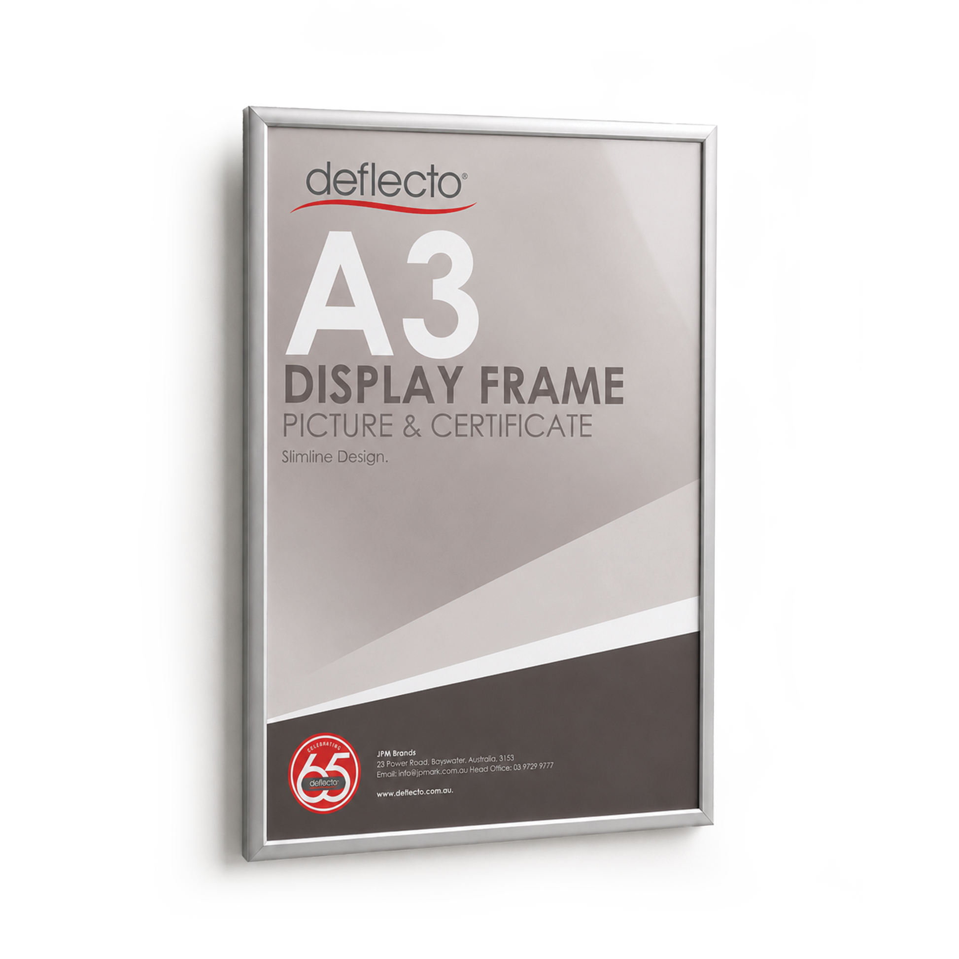 Deflecto Picture and Certificate Frame Silver A3 front view