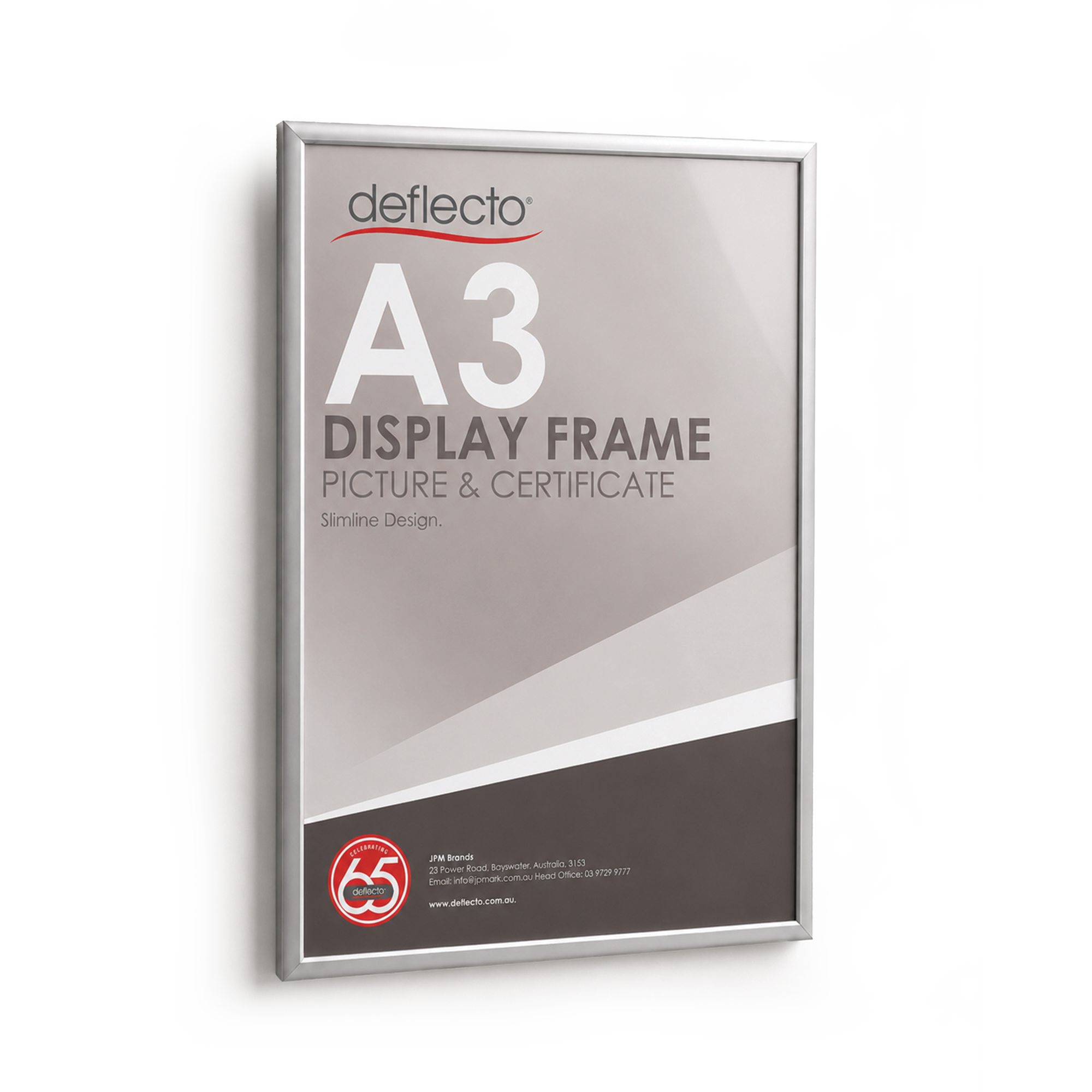 Deflecto Picture and Certificate Frame Silver A3 front view