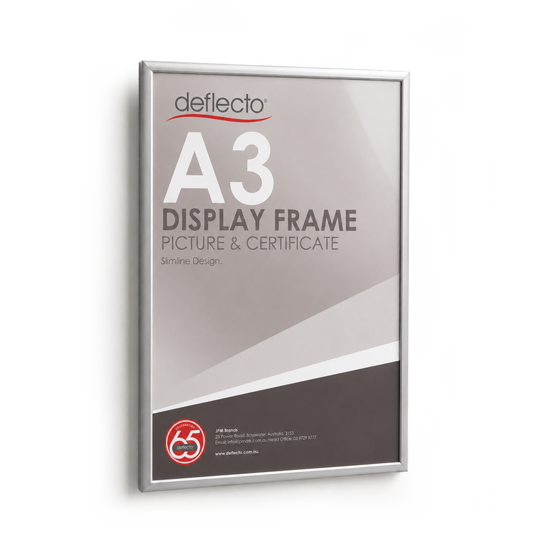 Deflecto Picture and Certificate Frame Silver A3 front view