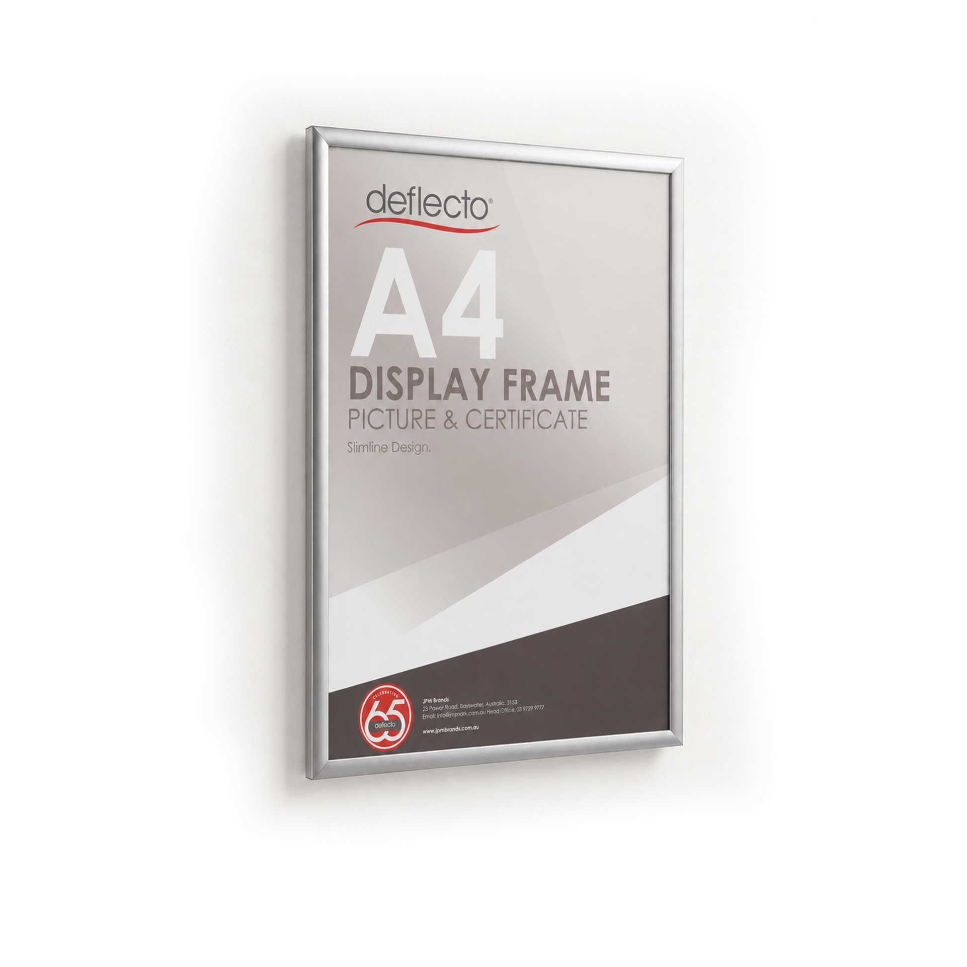 Deflecto Picture and Certificate Frame Silver A4 front view