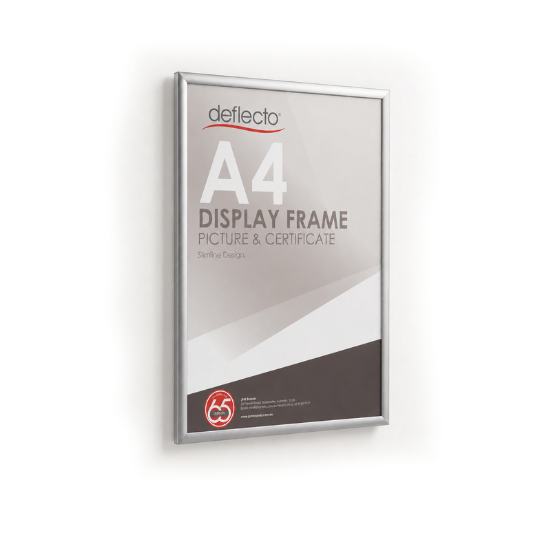 Deflecto Picture and Certificate Frame Silver A4 front view