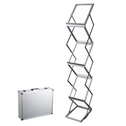 Deflecto portable A4 concertina display stand, front view