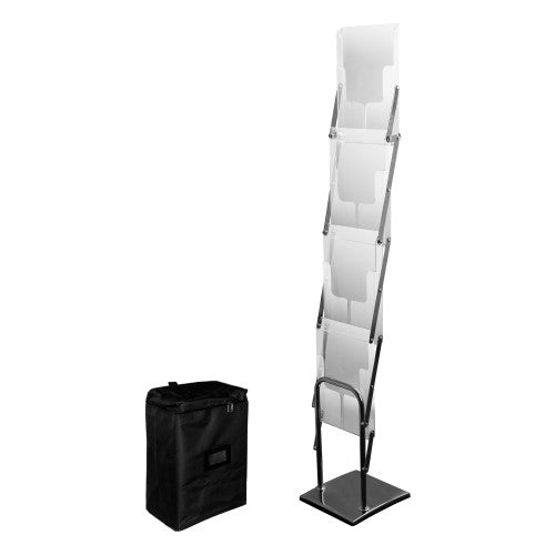Deflecto Portable Chrome and Acrylic Concertina Display Stand A4 - image 1
