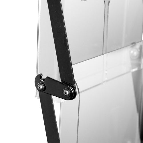 Deflecto Portable Chrome and Acrylic Concertina Display Stand A4 - image 3