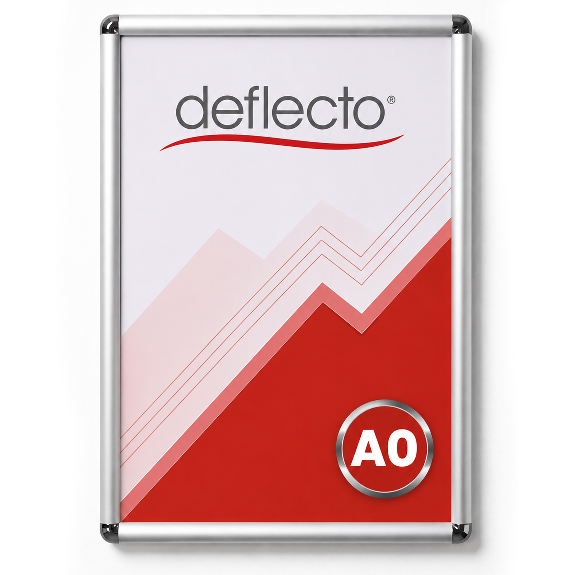Deflecto Rounded Edge Snap Frame Silver A0 25mm front view