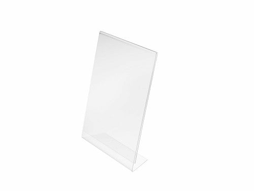 Deflecto clear A3 portrait slanted sign holder, product shot