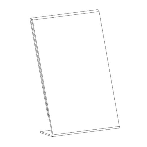 Deflecto compact clear A7 slanted sign holder, product shot